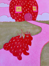 Load image into Gallery viewer, *Riso Print* Strawberry Bunny Goes Home
