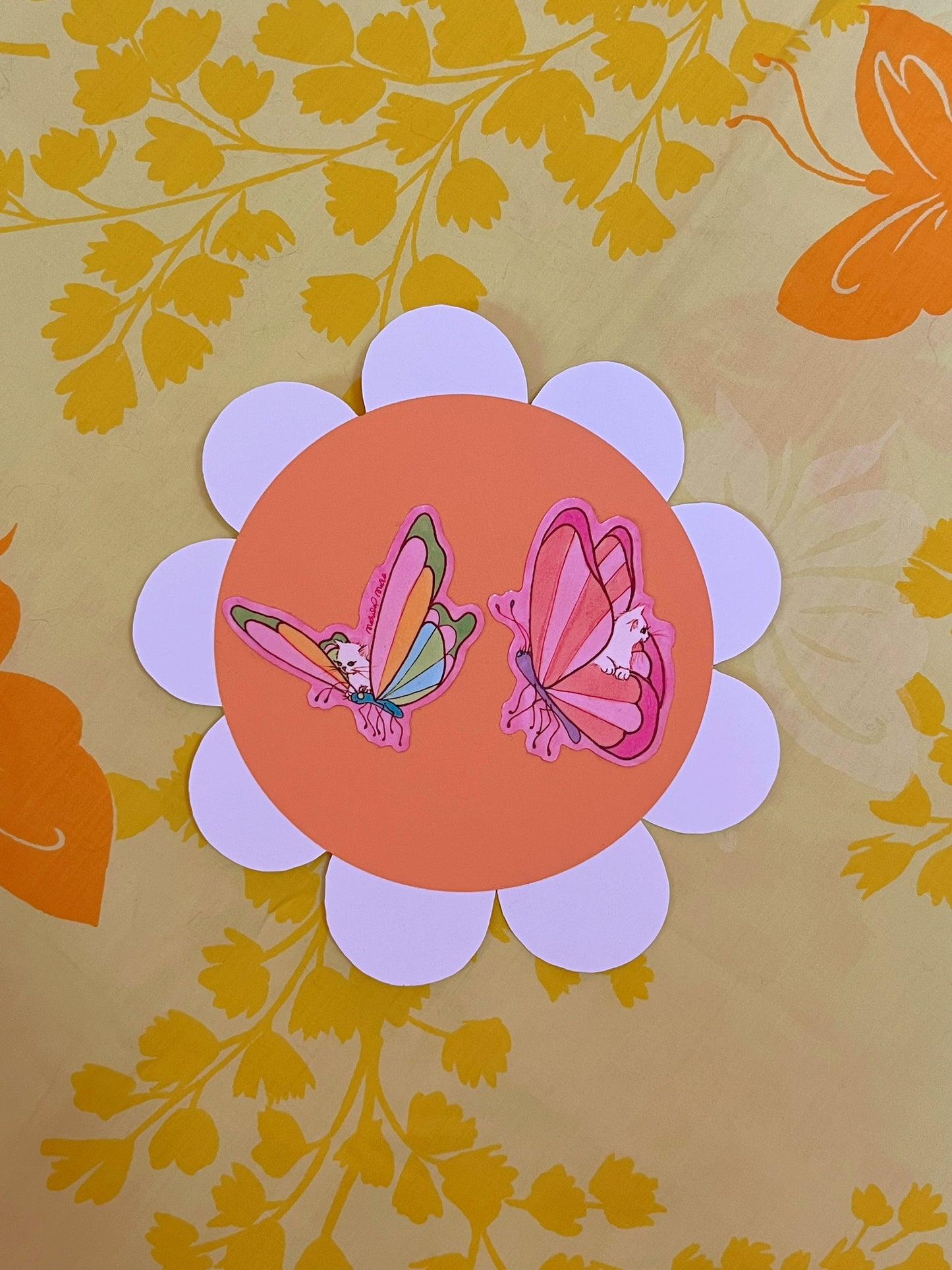 A Sticker Pack- Kitties Riding Butterflies