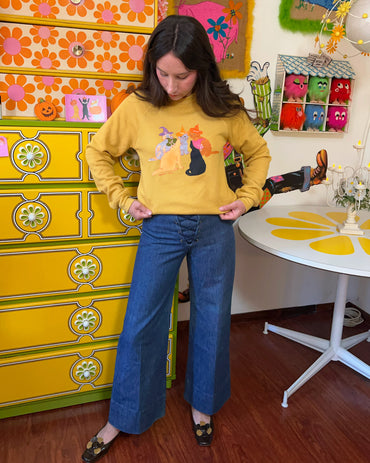 The Kitty Coven Sweatshirt- Mustard