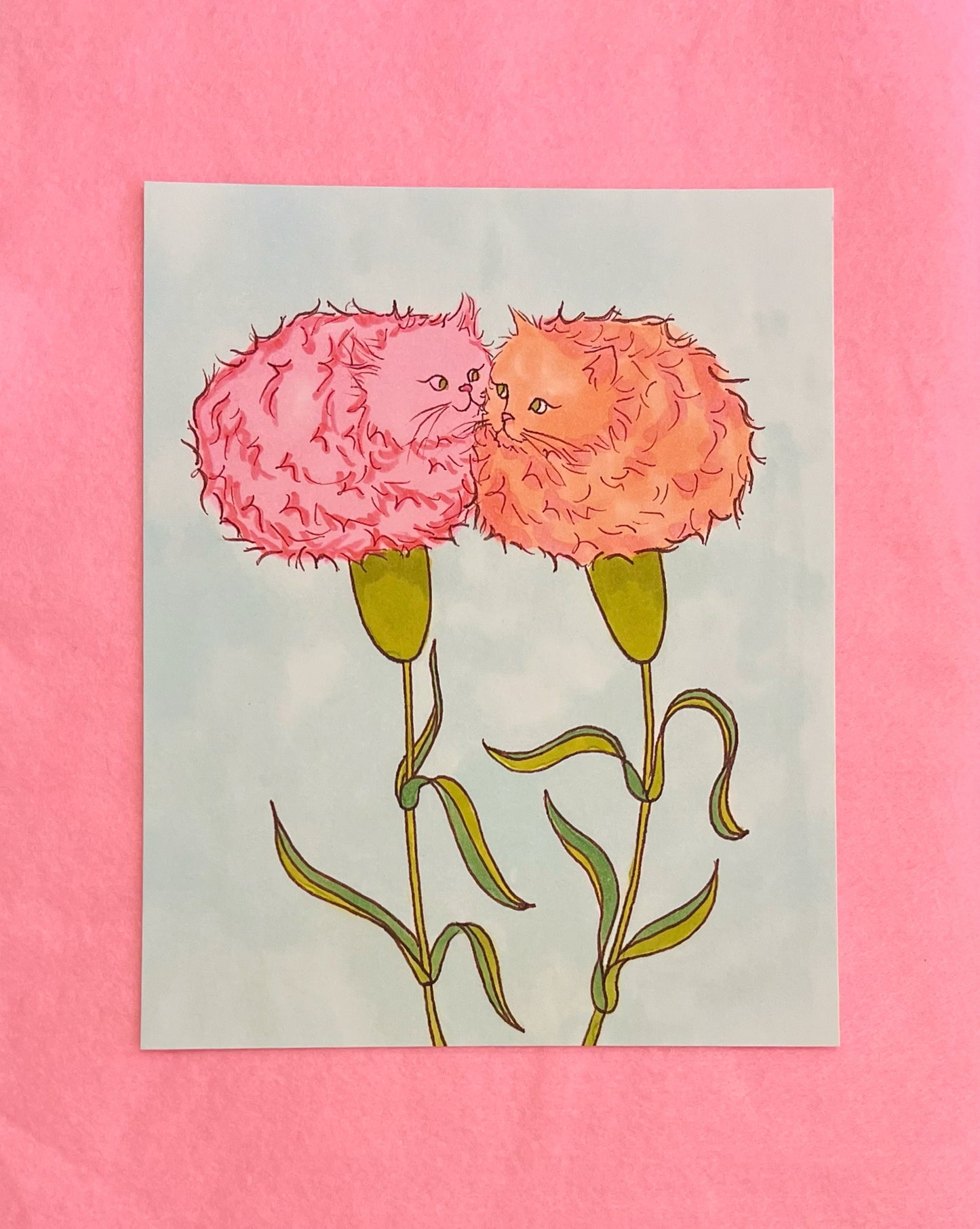 Summer Edition Print- Carnations Swaying in the Wind