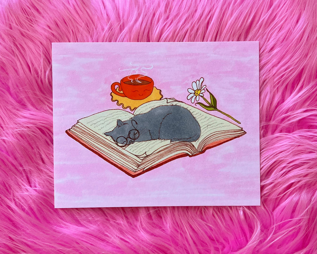 Cozy Book Cat