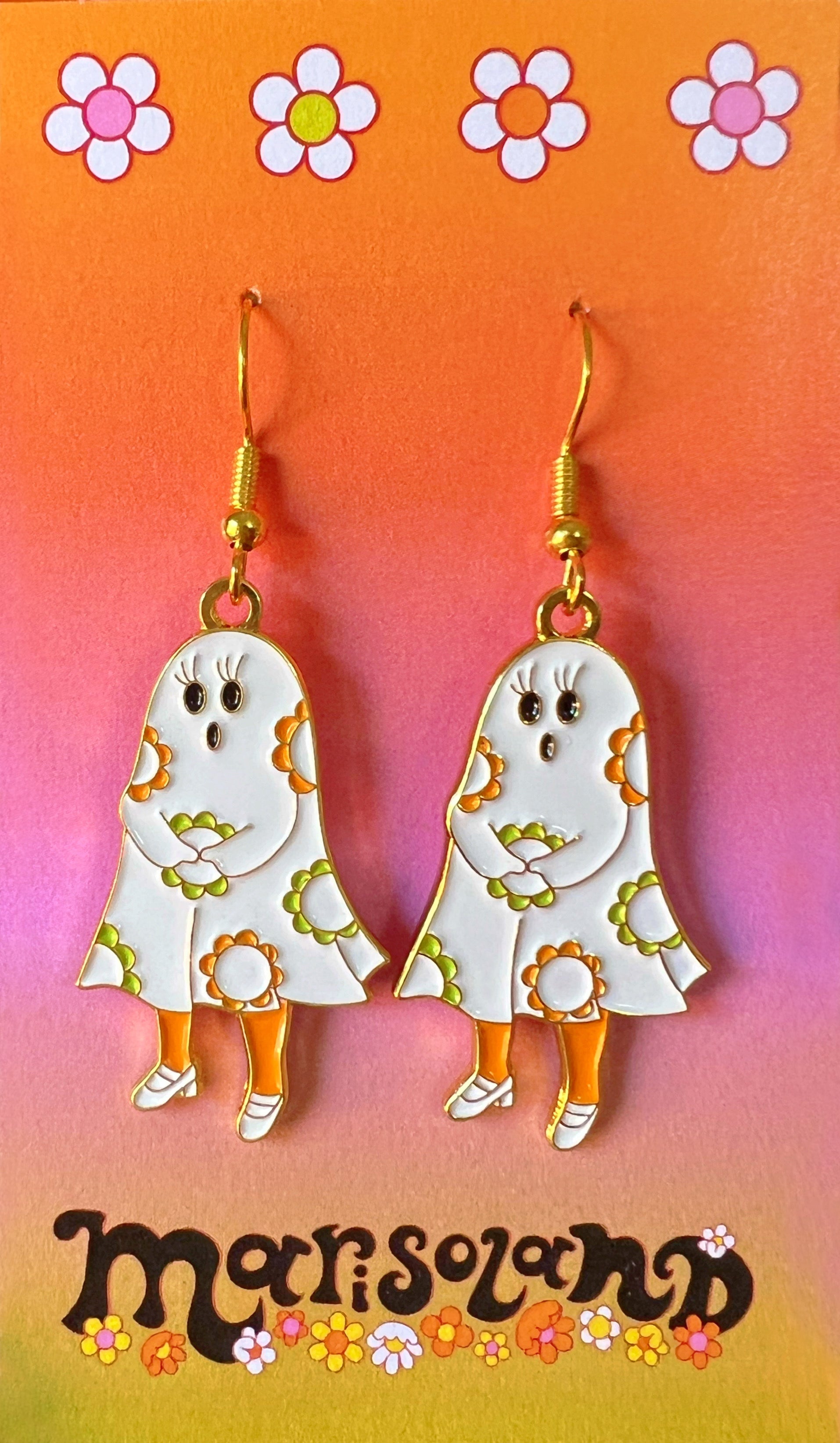 *Earrings* Featuring Flower Sheet Ghosts!