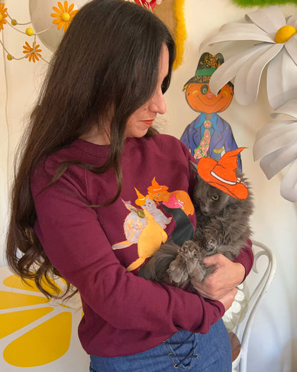 The Kitty Coven Sweatshirt- Maroon