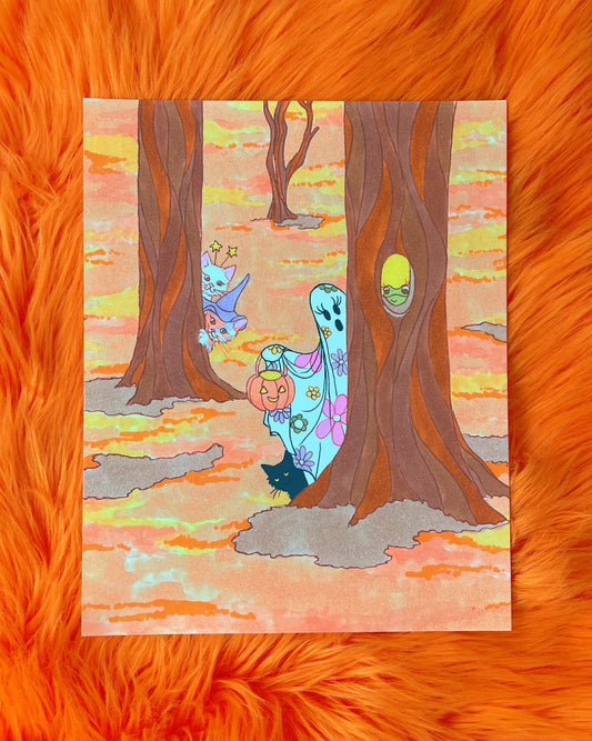 Halloween Edition Print- Curious Creatures Welcome Autumn