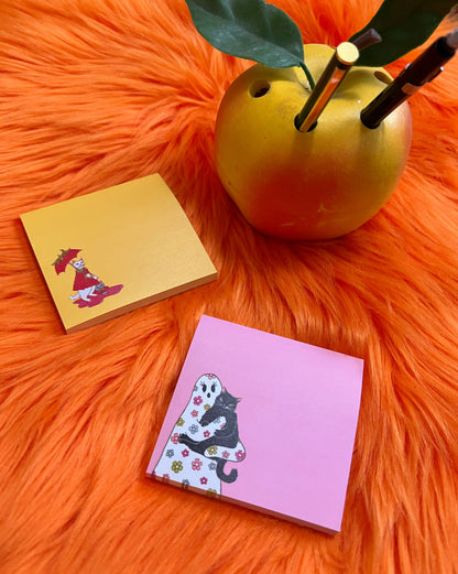 *Post-it Notes* Featuring The Flower Sheet Ghost & Strawberry Rainstorm Kitties