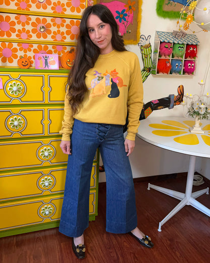 The Kitty Coven Sweatshirt- Mustard