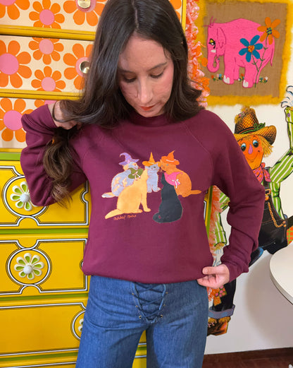 The Kitty Coven Sweatshirt- Maroon