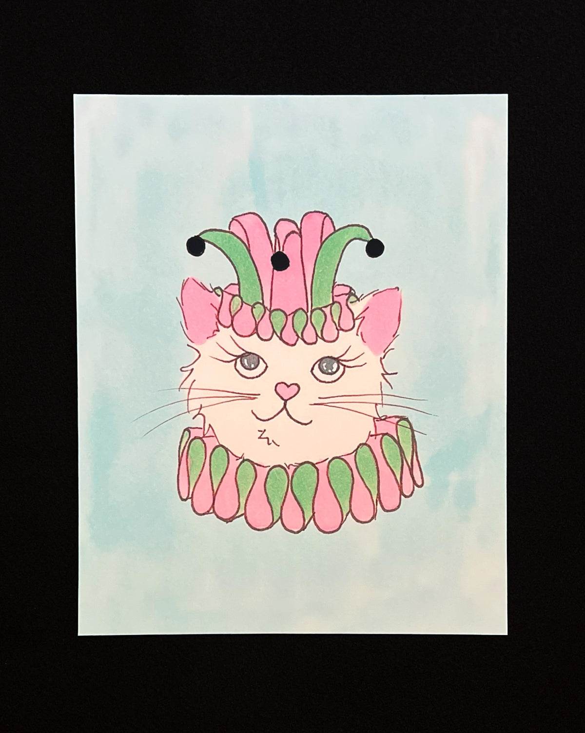 Halloween Edition Print- Jester Cat 3