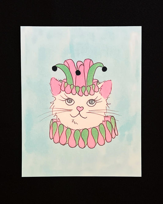 Halloween Edition Print- Jester Cat 3