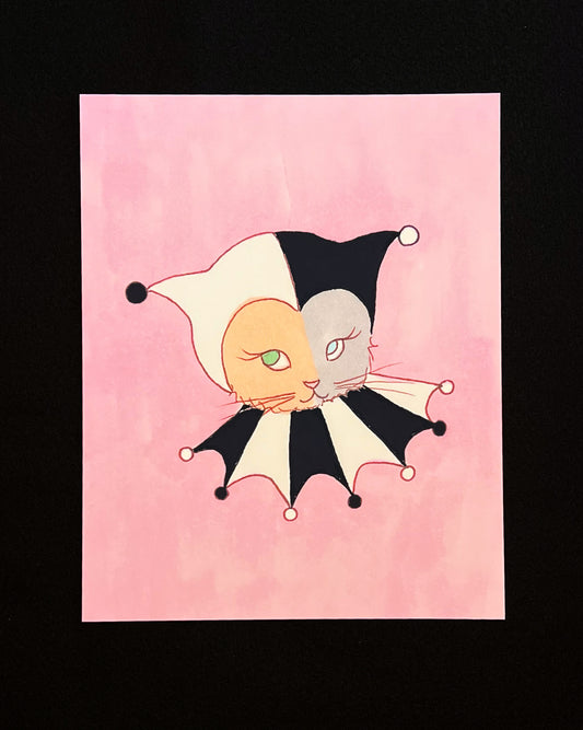 Halloween Edition Print- Jester Cat 1
