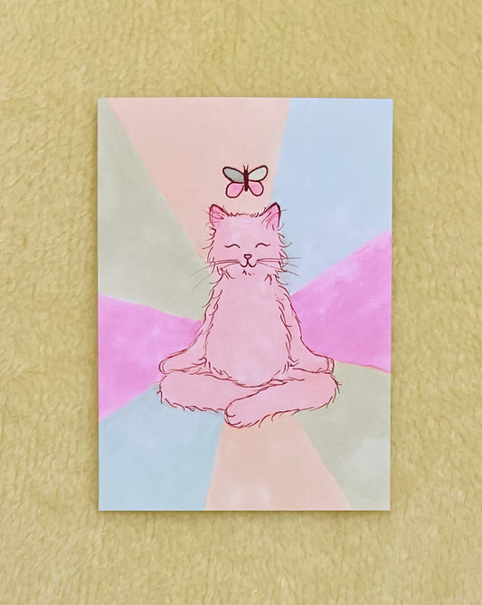Summer Edition Print- Yoga Cats (Meditation Pose)