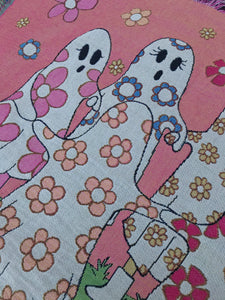 A Blanket Featuring The Flower Sheet Ghosts
