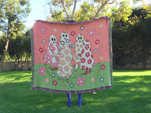 A Blanket Featuring The Flower Sheet Ghosts
