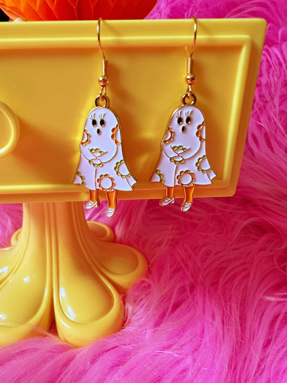 *Earrings* Featuring Flower Sheet Ghosts!